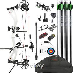 0-70lbs Compound Bow 345fps Carbon Fiber Adjustable Archery Adult Hunting Target