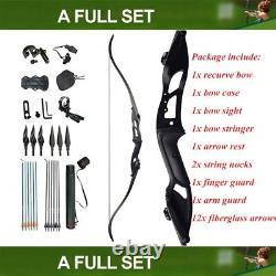 1 set 50lb Takedown Recurve Bow Arrow Adult Kit Archery Hunting Target Practice