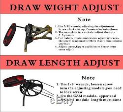 19-70lbs Compound Bow kit & 12pcs Fiberglass Arrows Hunting Target Practice RH