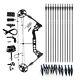 20-70 lbs Archery Compound Bows Sets Hunting Right Handed 12 Arrwoheads 2 Sets