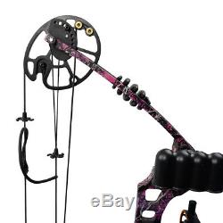 20-70lbs Hunting Archery Compound Bows Set Right Hand Purple Arrow Rest Sight