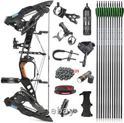 21.5lbs-60lbs Compound Bow Set Steel Ball Arrows 330fps Archery Hunting Target