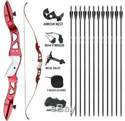 22lbs Archery Straight Bow Kit Target Practice Hunting Takedown Longbow Red
