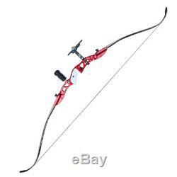 24lbs 66 Archery Recurve Bow Kit Target Practice Hunting Takedown Longbow Red