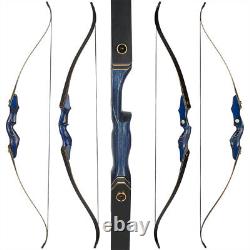 25-50lbs 60 Archery Recurve Bow&Arrow Set Wooden Riser for Adult Hunting Target