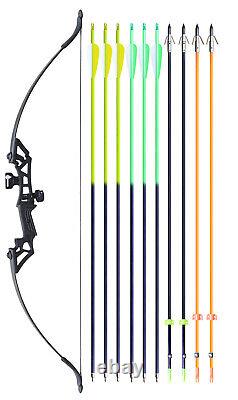 30/40lb Fishing Bow and Arrows Archery Recurve Bow Set Bowfishing Reel Hunting
