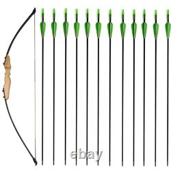 30/40lbs Archery Straight Bow Fiberglass Arrows Outdoor Practice Shooting Hunt