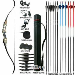 30-50LB Right Hand Archery Takedown Recurve Bows Longbow Outdoor Hunting