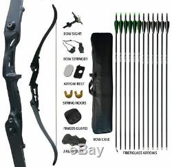 30-50Lbs Archery Recurve Bow Set Takedown Right Hand Hunting Fishing Arrows Bag