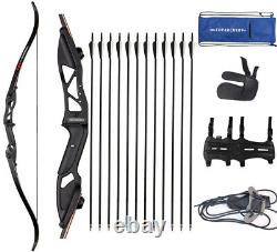30-50lb Archery 56 Takedown Recurve Bow Set Carbon Arrows Hunting Right Hand