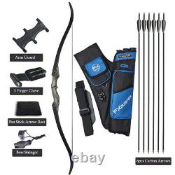30-50lb Archery 60 Takedown Recurve Bow and Target Arrows Set Hunting Bow Kit