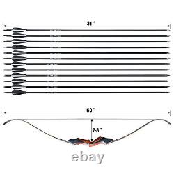 30-50lb Archery Takedown Recurve Bow Set Fiberglass Arrows Right Hand Hunting