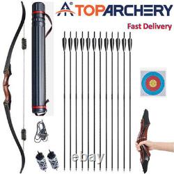 30-50lbs Archery Takedown Recurve Bow Carbon Arrows&Quiver Set Hunting Target