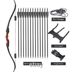 30-50lbs Archery Takedown Recurve Bow Carbon Arrows&Quiver Set Hunting Target