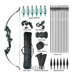 30-50lbs Archery Takedown Recurve Bow Kit Arrows Hunting Target Right Hand Bow