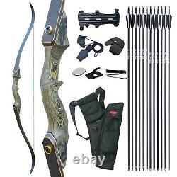 30-60LBS Archery 60 Takedown Recurve Bow Set Arrows Set Outdoor Hunting Adult