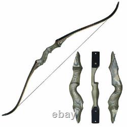 30-60LBS Takedown Archery Recurve Bow Longbow Adults Hunting Target Practice A