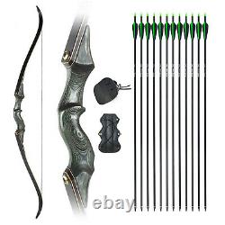 30-60lb Archery 60 Takedown Recurve Bow Kit Arrows Hunting Targeting Adult RH