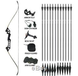 30-60lbs Archery Recurve Bow Set Hunting Target Outdoor Adult Right Hand Sport