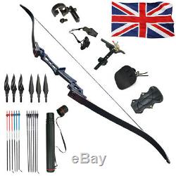 30-60lbs Archery Takedown Recurve Bow Longbow Outdoor Hunting Target Sports