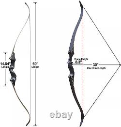 30-70LBS 60 archery longbow recurve bow bamboo core hunting bow takedown