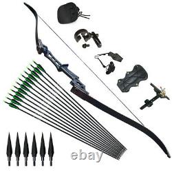 30-70LBS Recurve Bows Longbow Sets Hunting Target 57 Outdoor Practice