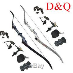 30-70lbs Takedown Archery Recurve Bow Longbow Set Target Outdoor Hunting