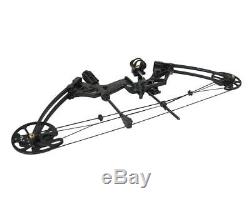 30-75 lbs Pro Black Archery RTH Compound Bow Hunting Right Hand Bow Kit 16-32'