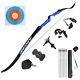 30LBS Blue Archery Takedown Recurve Bow Set Right Hand Hunting Shoot Target Bow