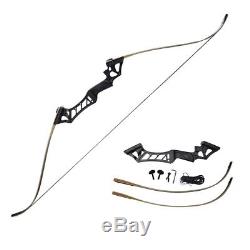 30lb Right Hand 57'' Archery Recurve Bow Takedown Kit Hunting 12 Arrows Head Set