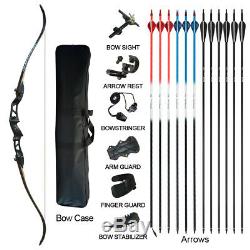 30lbs Archery Hunting Takedown Recurve Bow and Arrows Shooting Set Right Hand