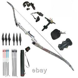 30lbs Archery Riser Recurve Limbs Bow Sets 57'' Takedown Hunting Target Outdoor