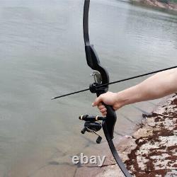 30lbs Fishing Hunting Recurve Bow Takedown Longbow Archery Fishing Reel Shooting