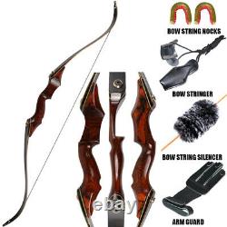 40-60lbs 58 Archery Laminated Takedown Recurve Bow Stringer Set Hunting Longbow