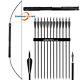 40/60lbs 60 Archery Foldable Bow Longbow & 12x Carbon Arrows Hunting Bowfishing