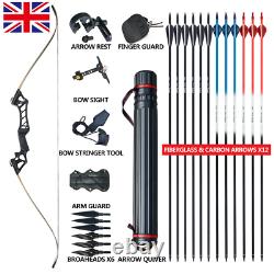 40lb 57 Archery Takedown Bow Hunting Adults Practice Right Hand Arrows Set#UK