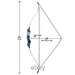 40lb Archery Takedown Recurve Bow & 12 Arrow Hunting Bow SET Training Right Hand