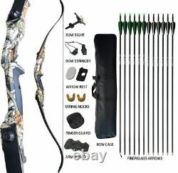 40lb Archery Takedown Recurve Bow&12x Arrows Set Right Handed Outdoor Hunting