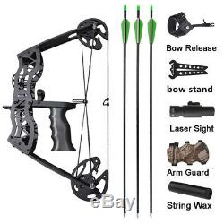 40lbs Mini Compound Bow Set 16 Right Left Hand Sight Archery Fishing Hunting