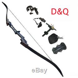 45LBS Archery Recurve Bows Sets Hunting Target 57 Takedown Right Hand Black USA