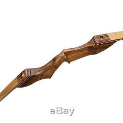 45lbs 60 Archery Takedown Recurve Bow Wooden Hunting Target Longbow Right Hand