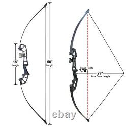 50 Takedown Recurve Bow Carbon Arrows Set 30-40lbs Archery Target Hunting Shoot