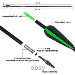 50 Takedown Recurve Bow Carbon Arrows Set 30-40lbs Archery Target Hunting Shoot