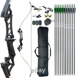 50LB Archery 57 Takedown Recurve Bow Set Kit Adult Hunting Sport Arrows RH