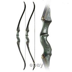 50LB Recurve Bow Fiberglass Arrows Set Wooden Riser Archery Hunting Target#UK