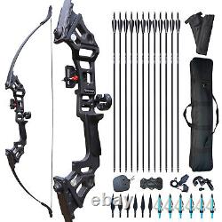 50LBS 51 Bow and Arrow Adult Takedown Recurve Archery Set Outdoor Hunting