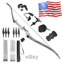 50LBS Archery Recurve Takedown Bow Longbow Adults Sets Hunting Outdoor Last one