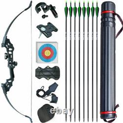 50lb 51 Archery Takedown Recurve Bow Kit 12x Arrows Targets Set Practice Adult