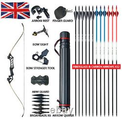 50lb 57 Archery Recurve Bow Kit Hunting Arrows Set Right Hand Adult UK Stock