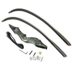 50lb 60 Takedown Recurve Bow Set Archery Right Hand Hunting Practice Longbow